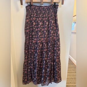 Faherty Silk Cotton Sage Wood Skirt - Stargaze Bloom